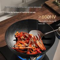 SANHO 32cm Nitrogen Rust-Proof Wrought Iron Wok