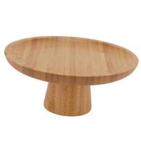 Simple Tall Fruit Plate Household   Wood Round High Fruit Cake Tray Tall Fruit Bowl