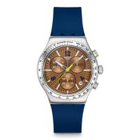 Swatch NEW IRONY CHRONO SIDEREAL GLOW Mėlynas laikrodis ant riešo, YVS534, Unisex, brown