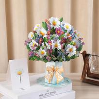 Thank You Wishes 3D Design Pop-Up Flower Card Pop-Up Premium Quality Flora Card Flower Bouquet Bouquet Card Mothers Day yellow