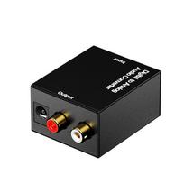 Digital Fiber Optic/Coaxial to Analog Audio Converter with Power Supply