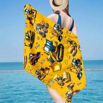 Construction excavator Beach Towel, Super Soft Microfiber, Gift for Her/Him, Birthday, for Pool, Beach, Travel, Home Decor Fan gifts 70cmx140cm(27x55inch)