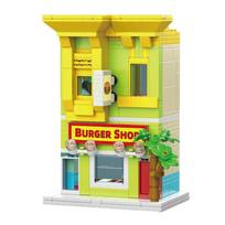 Brand new High-Quality Burger High-Quality Shop Urban area High-Quality Street High-Quality View High-Quality Building High-Quality Blocks Play sets With box