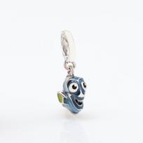 Pixar Dory Clownfish White Copper Pendant - Underwater Blue Charm sidabras