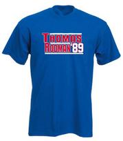 Isiah Thomas Dennis Rodman Detroit Pistons 1989 Long Short Sleeve T-Shirt XL blue
