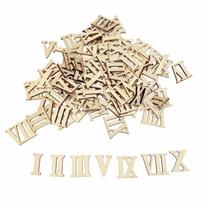 100pcs Unfinished Wood Letters Roman Numerals Shapes Wooden Slices Wood Numerics Numbers Ornaments for Arts and Crafts 20mm(0.78inch)
