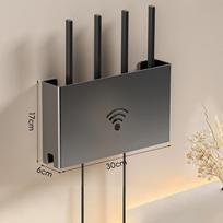 Minimalistinė belaidžio maršrutizatoriaus laikymo dėžutė be sienos tvirtinimo varžtų svetainei, „Wi-Fi“ maršrutizatoriaus laikiklis ir lentyna pilka spalva