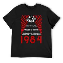 1984 Orwell Klasikiniai Marškinėliai Marškiniai Grafiniai Marškinėliai Trumpomis Rankovėmis Individualūs Marškinėliai Korėjietiška Mada Vyriški Aukšti Marškinėliai S įvairiaspalvis