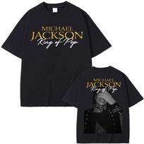 Michael Jackson King of Pop Hip Hop Graphic Tee Shirt Men Women Harajuku Streetwear Vintage Y2K T-shirt Summer O-Neck Casual Top S įvairiaspalvis