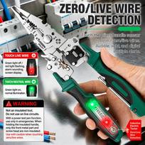 Multifunctional Carbon Steel Electrician Pliers Built-in Voltage Tester Durable Hand Tool for Industrial Electrical Work
