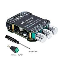 YS-502MT 2.0 Channel Bluetooth 5.1 Amplifier Board 100W Max Stereo Audio Amp Module AUX Input with Bass Treble Control for DIY Home Car Speakers YS-502MT