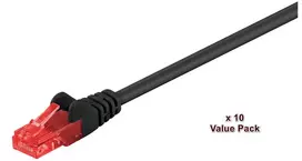 MicroConnect V-UTP610SVP tinklo kabelis, juodas, 10 m, Cat6 U/UTP