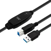 Aktyvus USB 3.2 Gen 1 A-B laidas MicroConnect 10 m, juodas