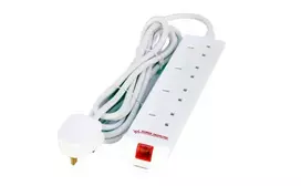 Microconnect MC-UKSURGESTRIP4-2M ilgintuvas su apsauga nuo viršįtampių, 4 lizdai, 2 m, baltas