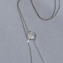 LOASI lovely rose. rose choker necklace silver (not plated)