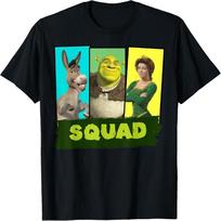Shrek Squad Group Shot Panel Lineup Poster T-Shirt S juoda