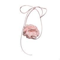 Choker Necklace with Floral Design for Women - Large Flower Accessory Events rožinė