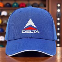 Best choice allseason baseball cap truck driver hat running cap 1 piece with Delta prin0ted polyester fiber suitable for Adjustable blue