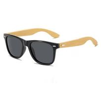 Bamboo Wood Vintage Square Sunglasses Men Women Luxury Designer UV400 Wooden Driving Fishing Eyewear Non Plarized Lenes