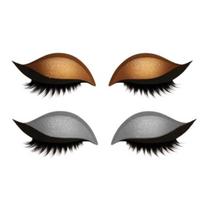 2 Pairs Lazy Eye Shadow Eyelash Patch 2-in-1 Eyeshadow Eyelashes Makeup Stickers Reusable Eye Makeup Stickers with False Lashes Shadow A