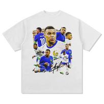 Kylian Mbappé Prancūzijos rinktinės #10 Vintažiniai netikri didelio dydžio marškinėliai, Pasaulio čempiono grafiniai marškinėliai, Unisex laisvalaikio viršus 4XL