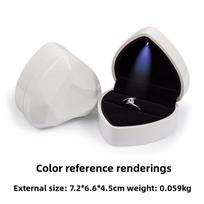 Romantic heart-shaped jewelry box - premium led lighted ring box for necklaces and pendants red; pendant/necklace box 7.2*6.6*4.5cm black