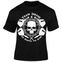Train Insane or Remain The Same Gym Bodybuilding Fitness TShirt 100 Cotton ONeck Short Sleeve Summer Casual Mens Tshirt S