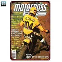 Vintage Motocross Magazine Cover Art Tin Sign  Die Castor Rider No 104 Retro Motorcycle Racing Wall Decor  Durable Metal Sig aluminum 20x30cm yellow