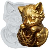 Cat Silicone Molds Cat Flower Fondant Mold Cake Decorating Tools Cupcake Topper Candy Chocolate Gumpaste Mold pilka spalva