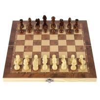 3 in 1 Foldable Wood International Chess Set Portable Strategy Game Set Toy for Adults Learning Gift Option for Brain Training Enjoyable