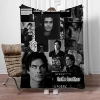 Vampyrų Dienoraščiai Damonas Salvatore Vasarinis Antklodė Lova Prabangi Mesti Antklodė Sofa Žieminė Pūkuota Minkšta Antklodė Suaugusiems Arcteryx 75x90CM gray