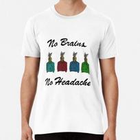 No brains no headache TShirt Made in Australia Unisex T-Shirt S