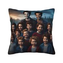 Twilight Saga Edward Bella Pillowcases Fashion Pillow Case For Couch Sofa Bedroom Print Pillow Cover Peach skin 18*18(CM)-1Pcs