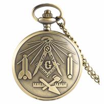 Vintage Masonic Pocket Watch Bronze Machine Freemason Simple Large Necklace Pocket Watch antikvarinės bronzos spalvos
