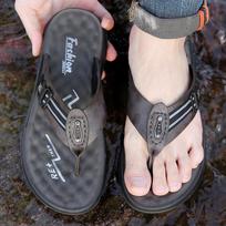 Men's Extra Large Cowhide Flip-Flops: Non-Slip Summer Slippers, Sizes 45-48, with National Trend Toe Post for Outdoor Wear 40 ruda