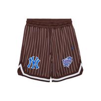 New Era SS24 MLB New York Yankees Embroidered NY Striped Casual Short Basketball Shorts Unisex shorts Brown 13788446 M