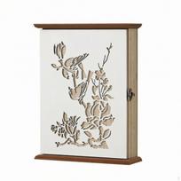 Dekoratyvinė raktų saugojimo spintelė su durelėmis, kompaktiška prieškambariui, koridoriui, purvaskalbėi 15048 20-6-26cm white
