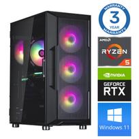 Stacionarus kompiuteris Intop AMD Ryzen 5 5600X, DDR4 32GB, SSD+HDD 1 TB 2 TB, Nvidia GeForce RTX3050 6GB GDDR6, Windows 11 Home