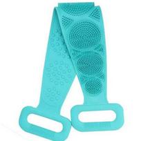 Unisex Dual-Sided Silicone Bath Brush for Body and Back Scrubbing - Massage and Cleaning with Multiple Color Options žalia