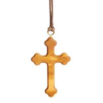 Lightweight Wooden Crucifix Necklace With Wood Detail Alternative Neckchain Jewelry For Sensitive Wearers 1