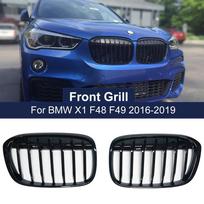 2 Pieces Front Bumper Kidney Grill Grilles Single Line For BMW X1 F48 F49 2016- 51117383363 51117383364 Car