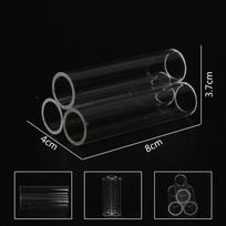 Transparent Acrylic Breeding Tube Shrimp Fish Hide Cave House Aquarium Decoration Supplies 3 Holes