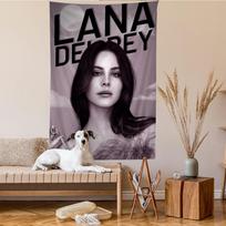 Lana Del Rey 2023 Album Wall Tapestry Monochrome Portrait with Tracklist Text Wall Hanging for Indie Music Fans Bedroom Decor 74x94cm(29x37in) black