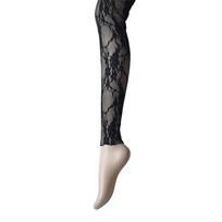 Women'S Vintage Floral Lace Fabric Tights Patterned Footless Tights Size M-L-Xl Can Wear 160-178Cm Height 60-85Kg Weight M 62-68kg black