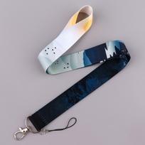 Minimalist Style Credential Holder Mountain Neck Strap Lanyard Phone Strap ID Badge Holder Rope Keychain Key ring Accessory Gift white