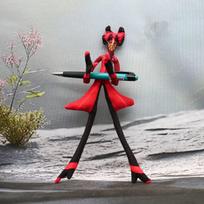 Hazbin Hotel Alastor & Vox Rival Duo Poseable Plush Dolls Set, Handmade Twistable Wire Skeleton Stuffed Anime Figure Gift gray