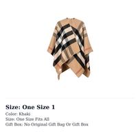 Burberry Moteriškas dvipusis languotas merino vilnos pončas Camel/Archive Beige 40294061 One Size 1 chaki