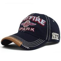 Retro SPITFIRE Embroidery Baseball Cap Sports Men Women Vintage Distressed Trucker Hat Sun Visor Snapback Contrast Stitching Adjustable tamsiai mėlyna
