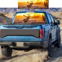 147x46CM Forest Sunny Deer Car SUV Truck Perforated Rear Window Graphic Sticker