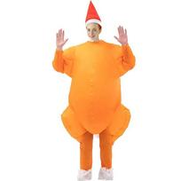 Suaugusiojo kalakuto pripučiamas kostiumas Padėkos dienai ir Kalėdoms XXS orange